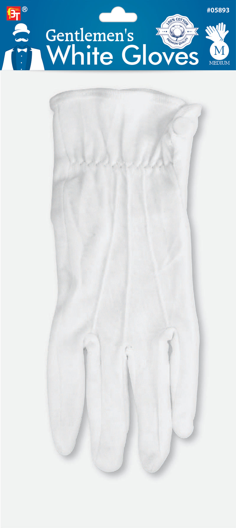 100% Cotton White Gloves for Ladies & Gentlemen
