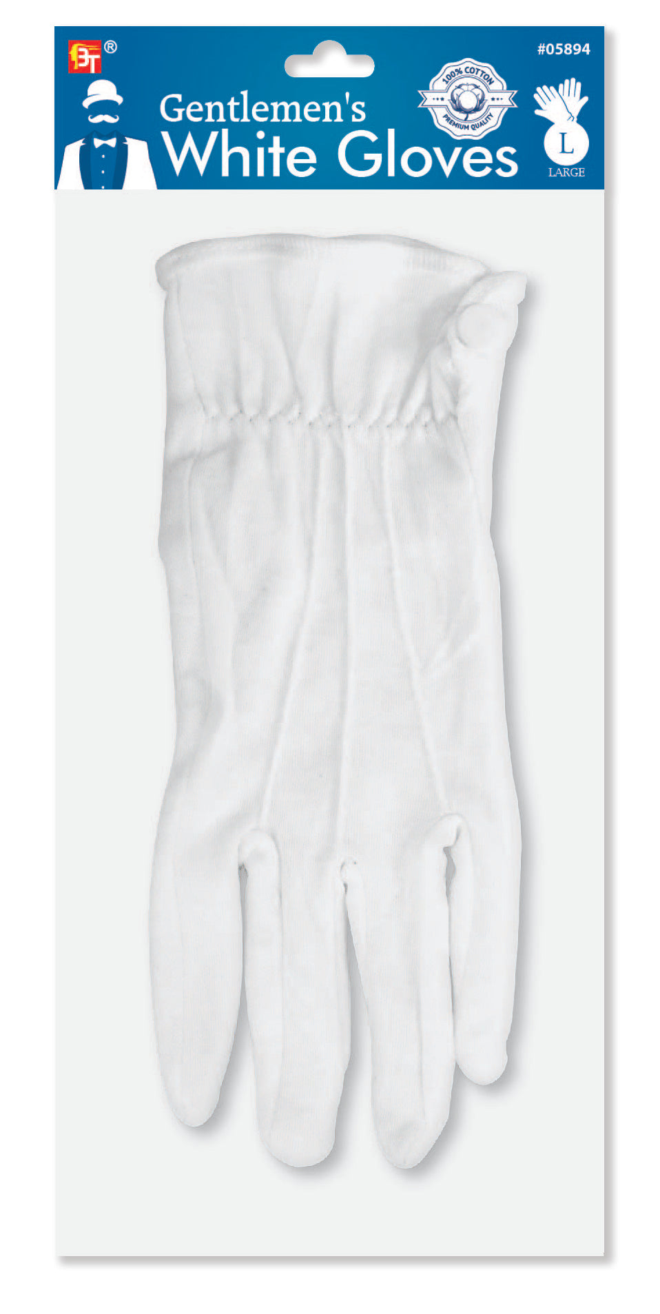 100% Cotton White Gloves for Ladies & Gentlemen