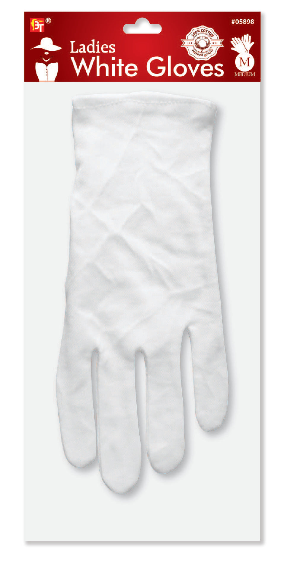 100% Cotton White Gloves for Ladies & Gentlemen