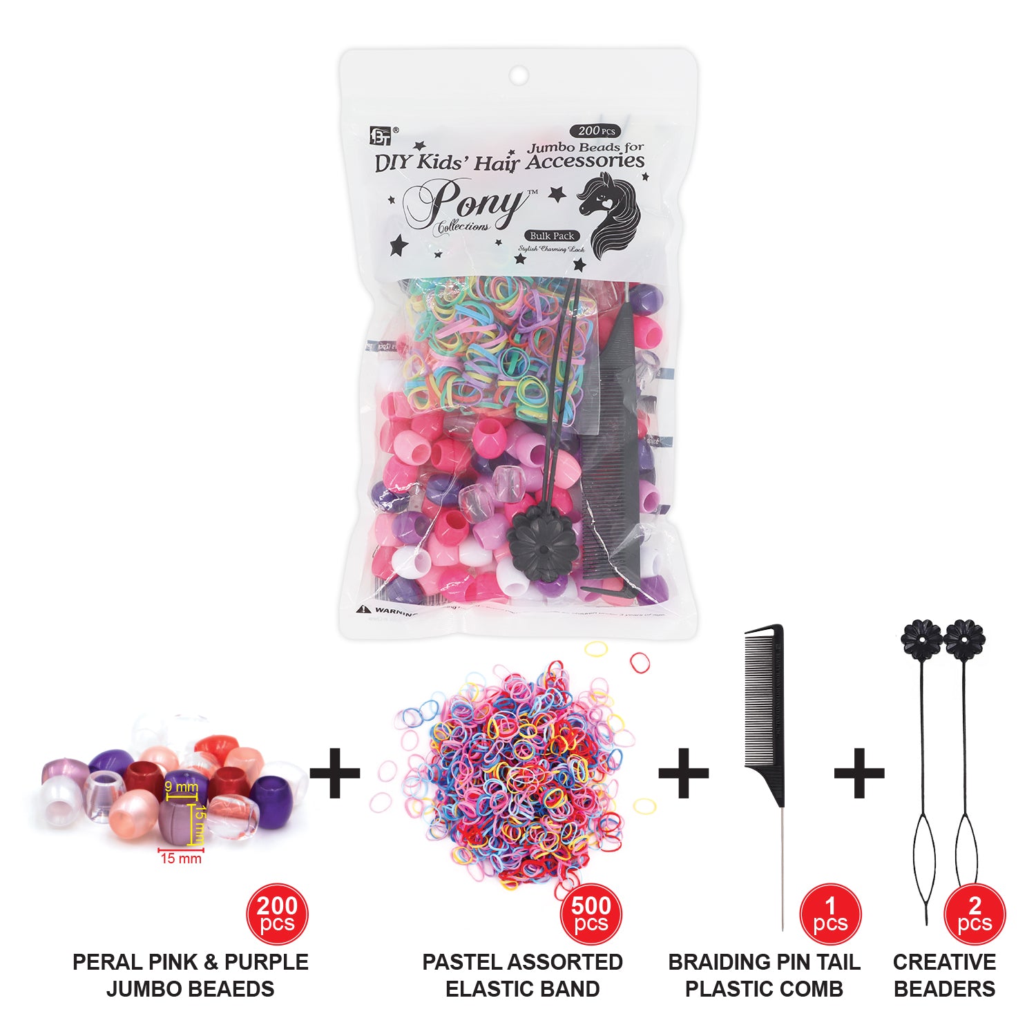 Jumbo Beads for DIY Kids' Hair Accessories