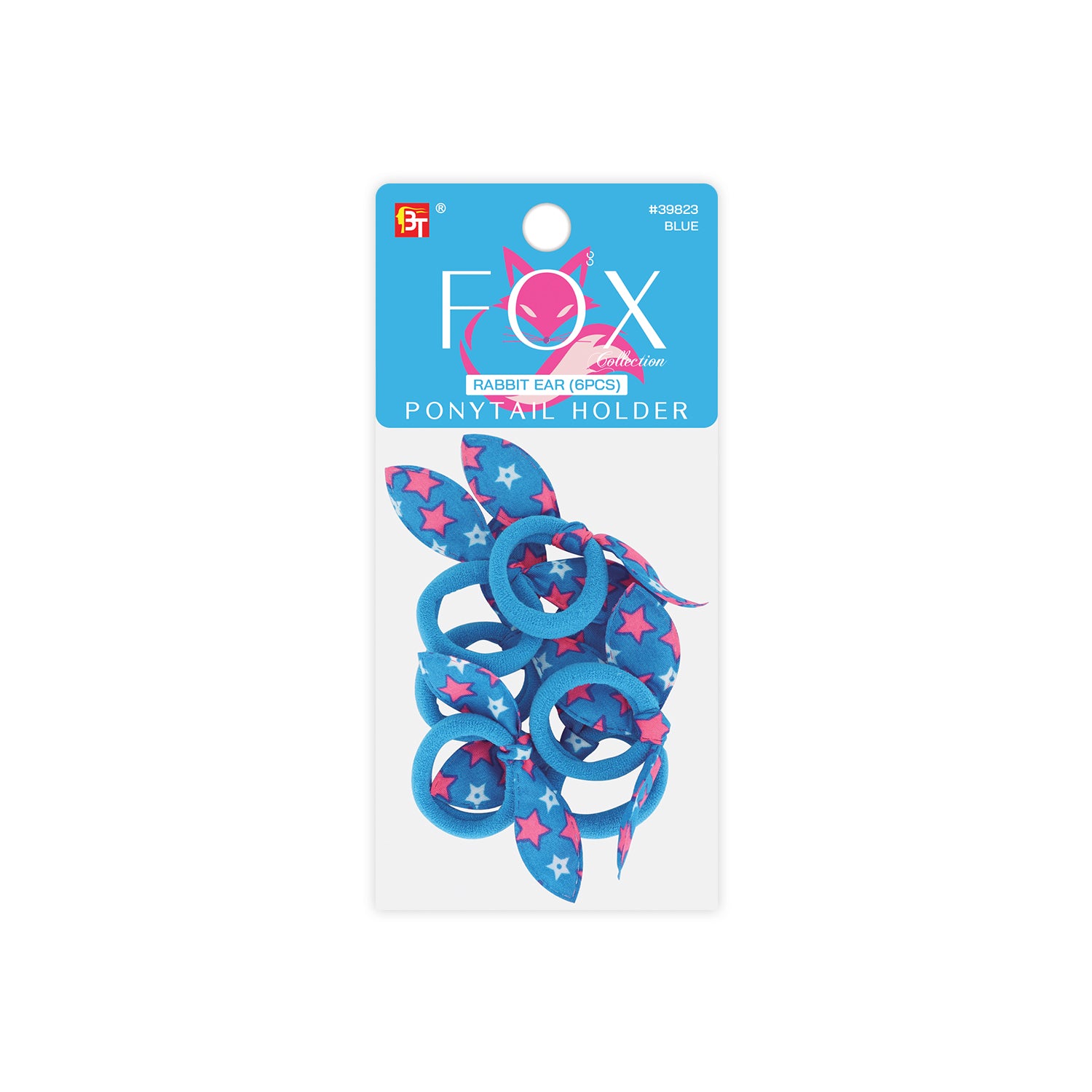 RABBIT EAR PONYTAIL HOLDER 6BANDS