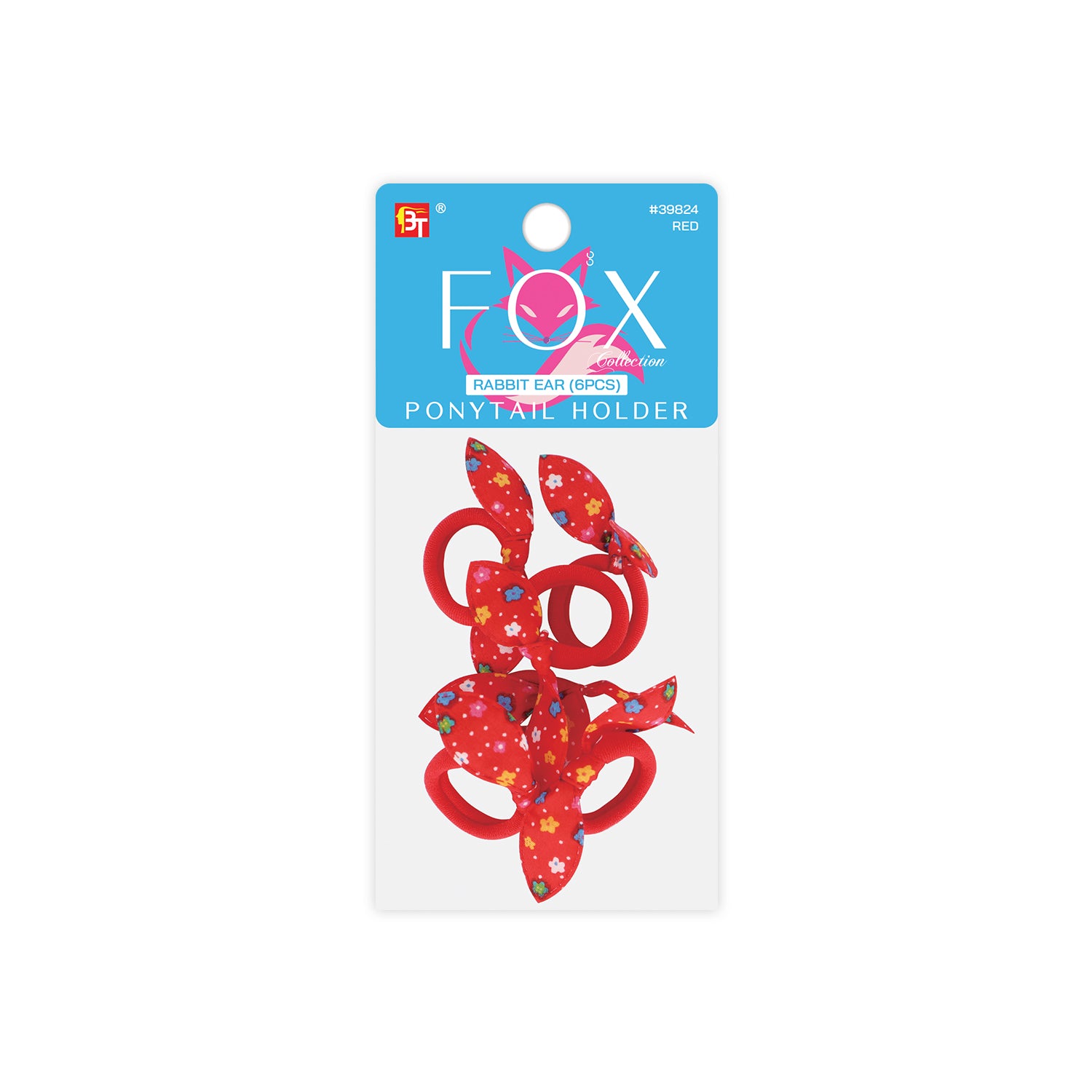 RABBIT EAR PONYTAIL HOLDER 6BANDS