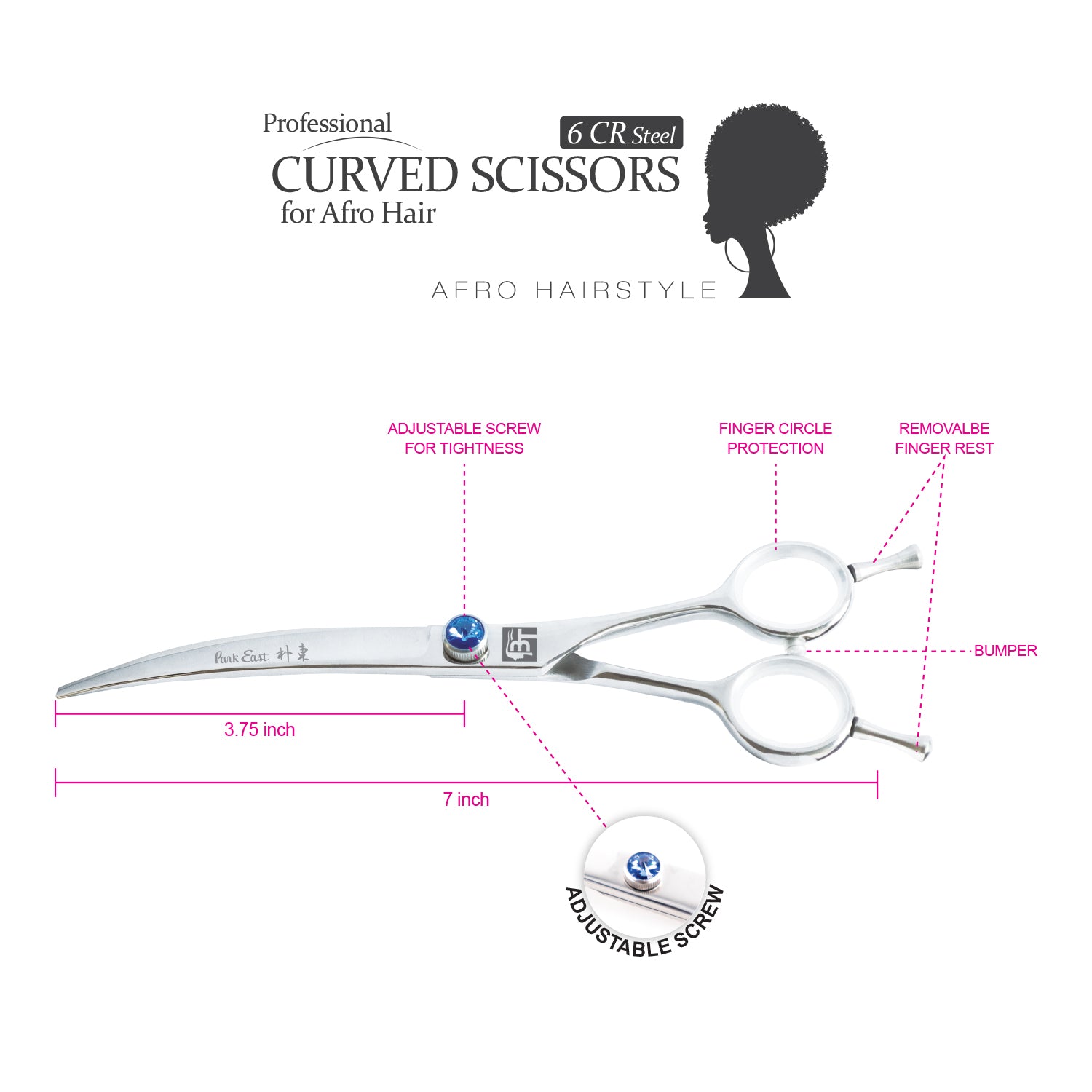 Professional 7" Curved Scissors (6CR Steel)