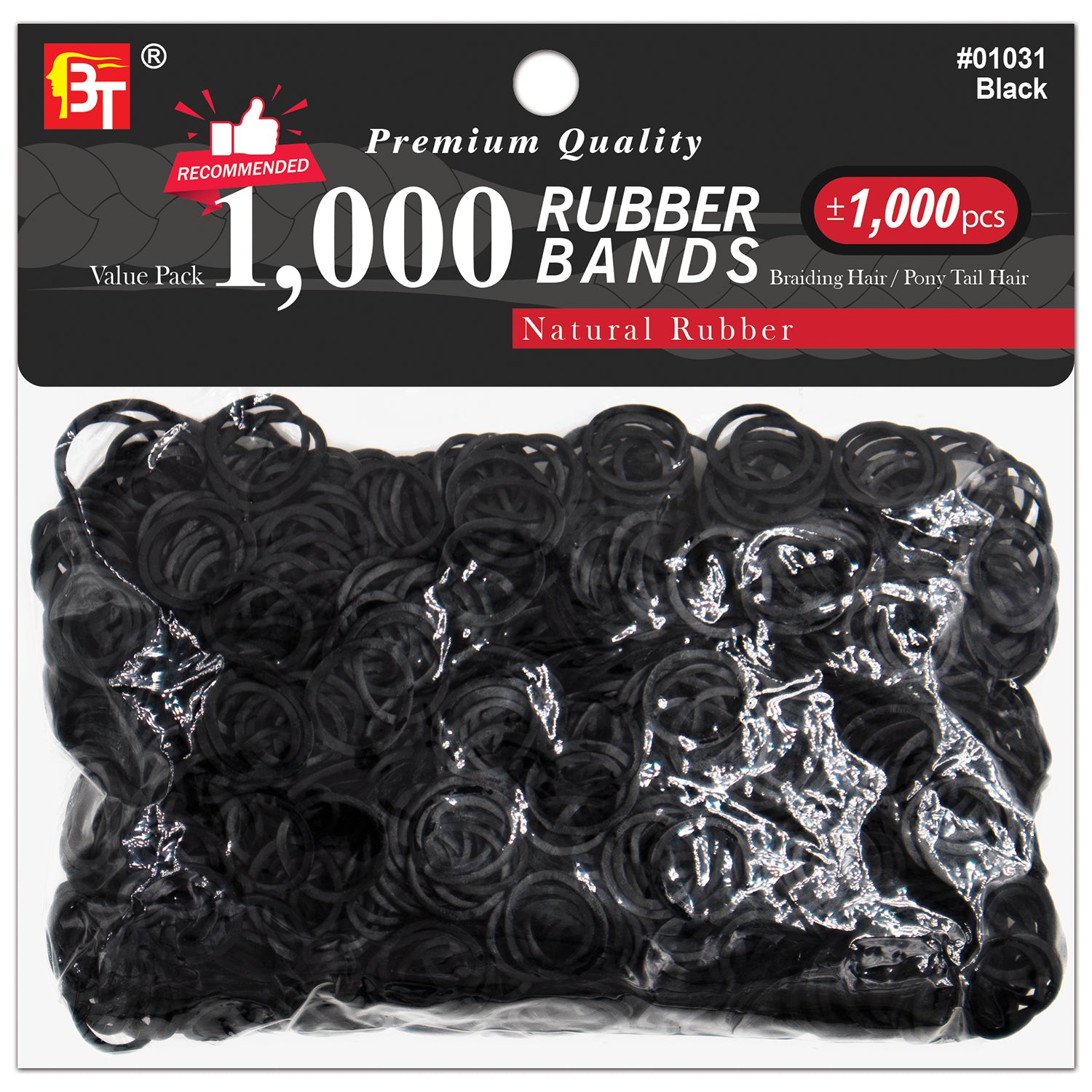 Natural Rubber Bands Value Pack - Black