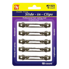 DOUBLE PRONG SLIDE-IN CLIPS (10 PCS)