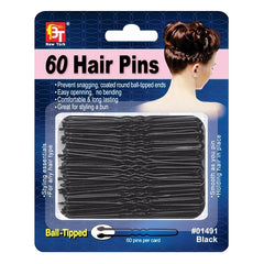 60 HAIR PINS BALL TIP (BLACK)