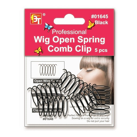 SPRING WIG CLIPS 5PCS (BLACK)