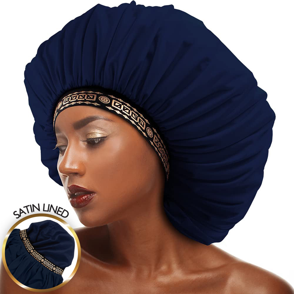 X-TRA LARGE WIDE KNIT BONNET CAP (SATIN LINED)