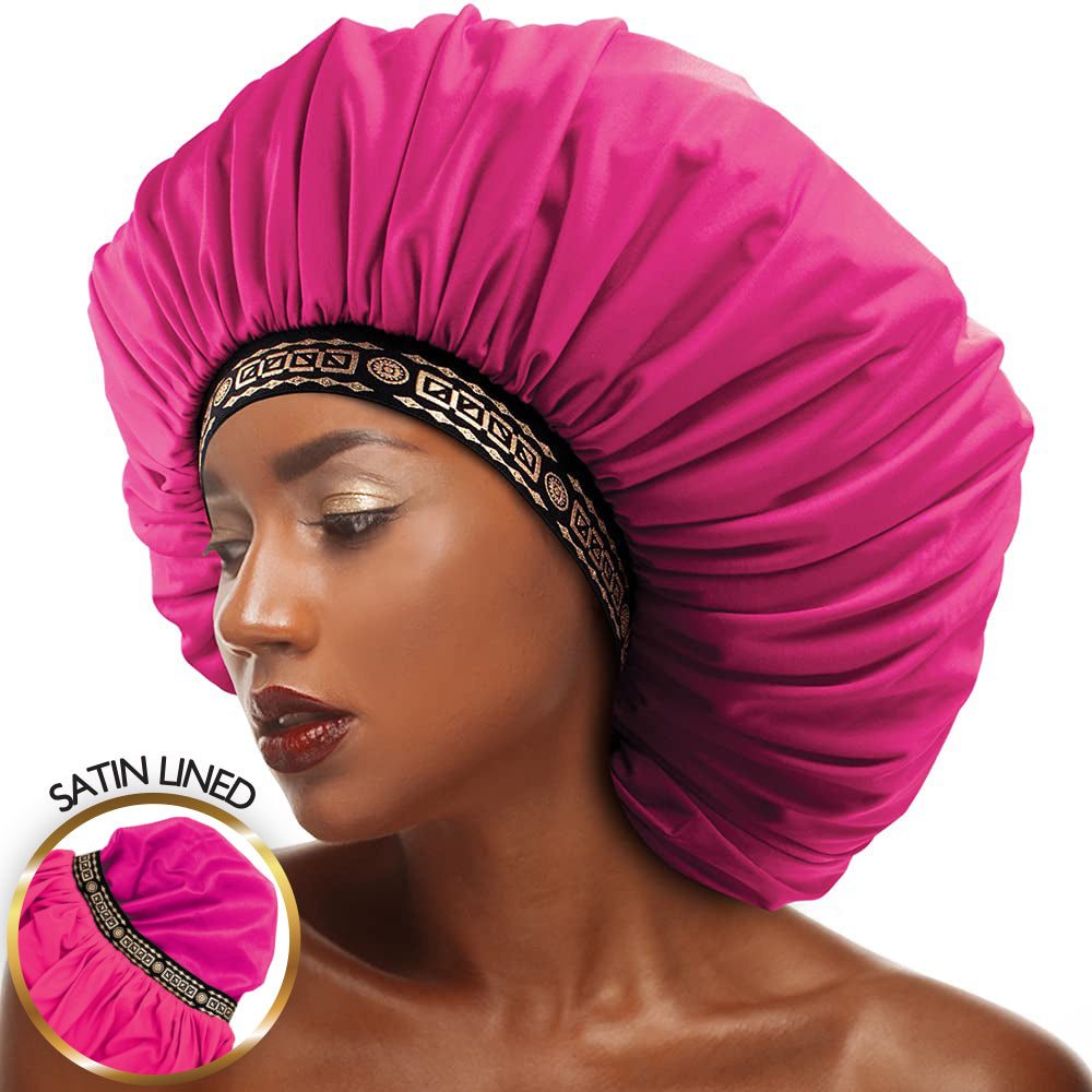 X-TRA LARGE WIDE KNIT BONNET CAP (SATIN LINED)