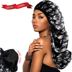 X-TRA LONG SILKY DESIGNED BONNET CAP (DOUBLE LAYER) - 1DZ (12PCS)