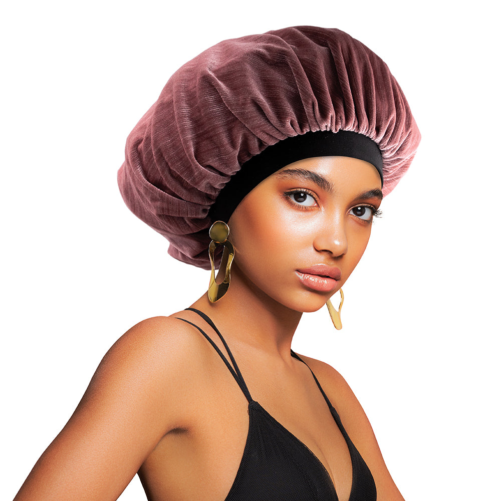 GLITTER LINE VELVET BONNET CAP