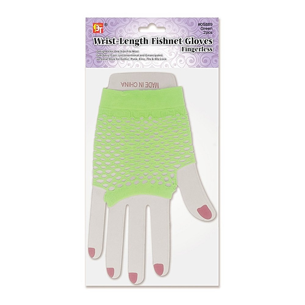 WRIST-LENGTH FISHNET GLOVES - FINGERLESS