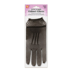 WRIST-LENGTH FISHNET GLOVES (BLACK)