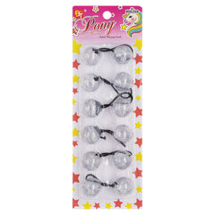 6PCS GLITTER PONYTAIL HOLDER 25MM