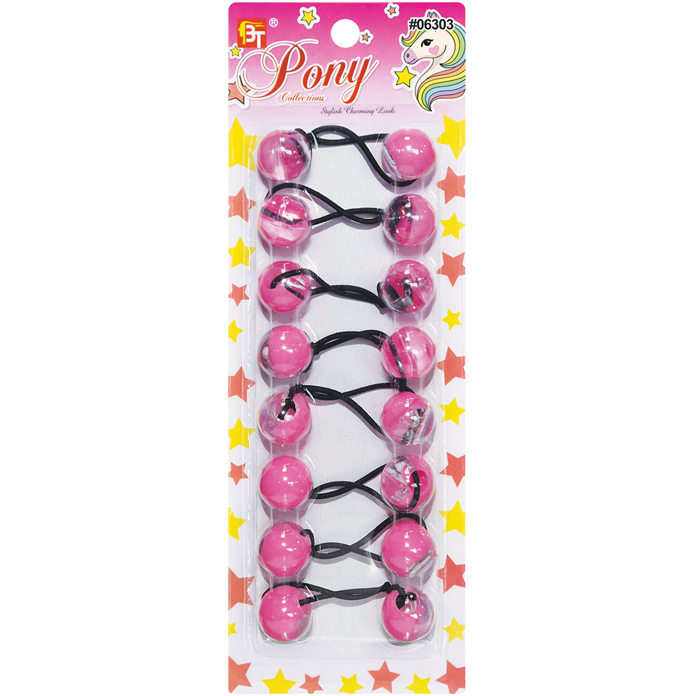 8PCS CLEAR TWO TONE PONYTAIL HOLDER 20MM