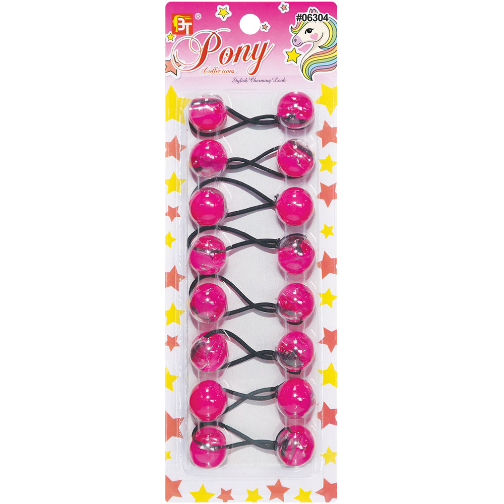 8PCS CLEAR TWO TONE PONYTAIL HOLDER 20MM
