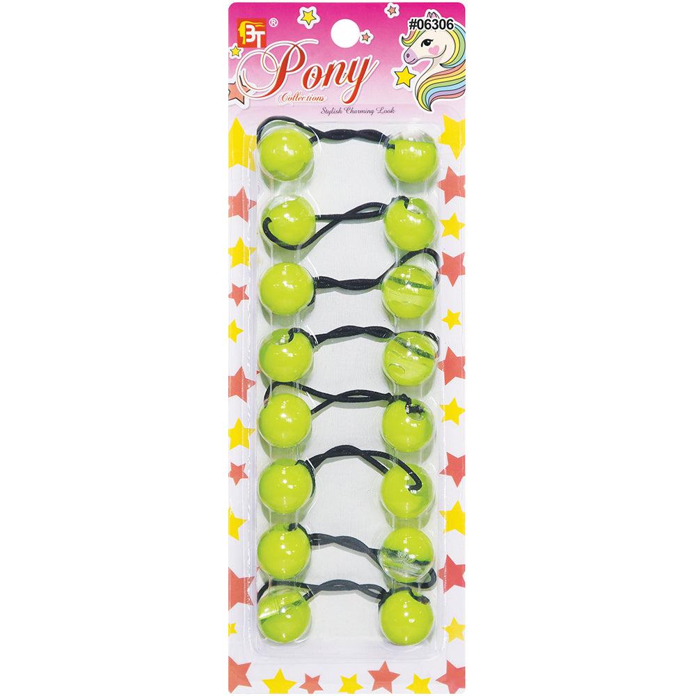 8PCS CLEAR TWO TONE PONYTAIL HOLDER 20MM