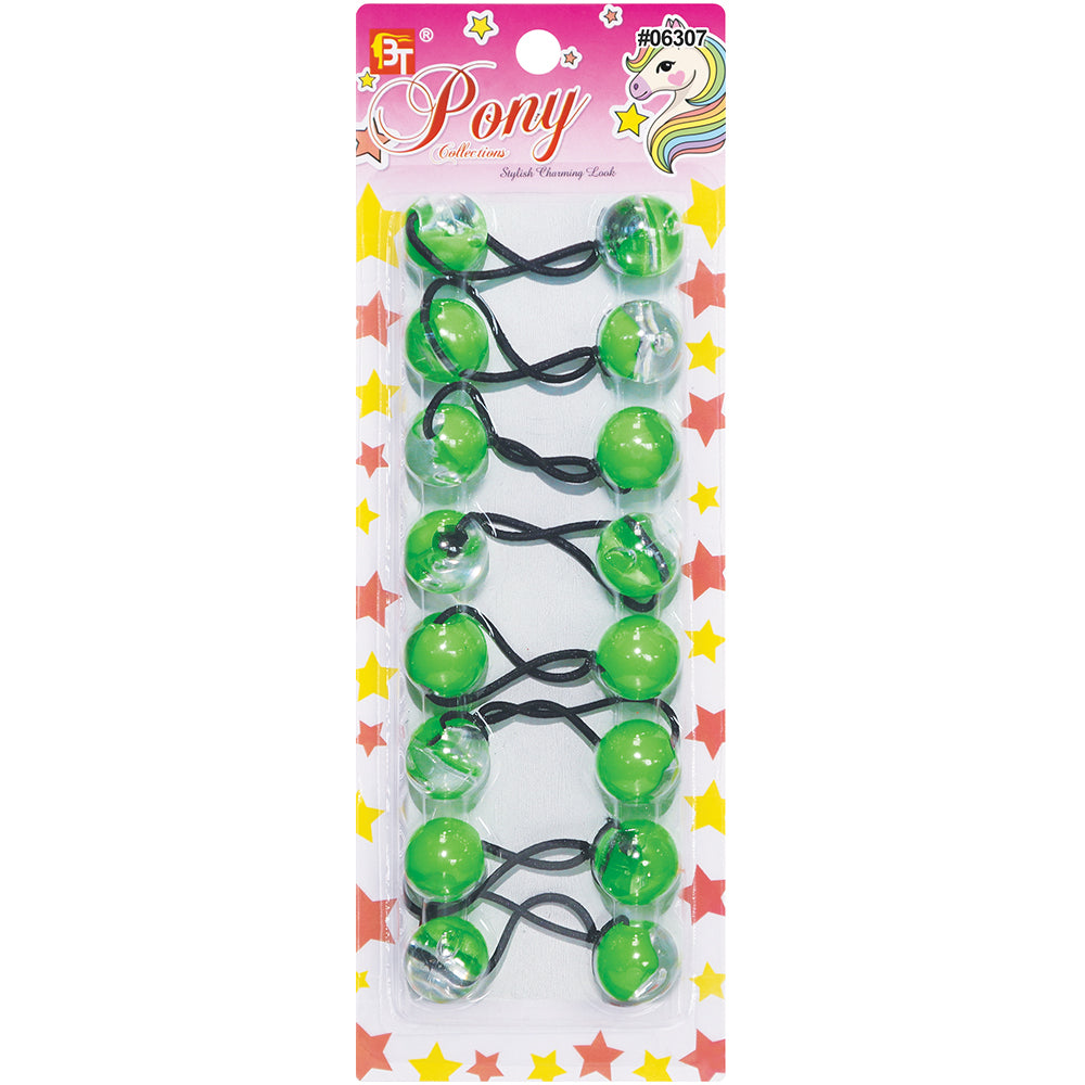 8PCS CLEAR TWO TONE PONYTAIL HOLDER 20MM