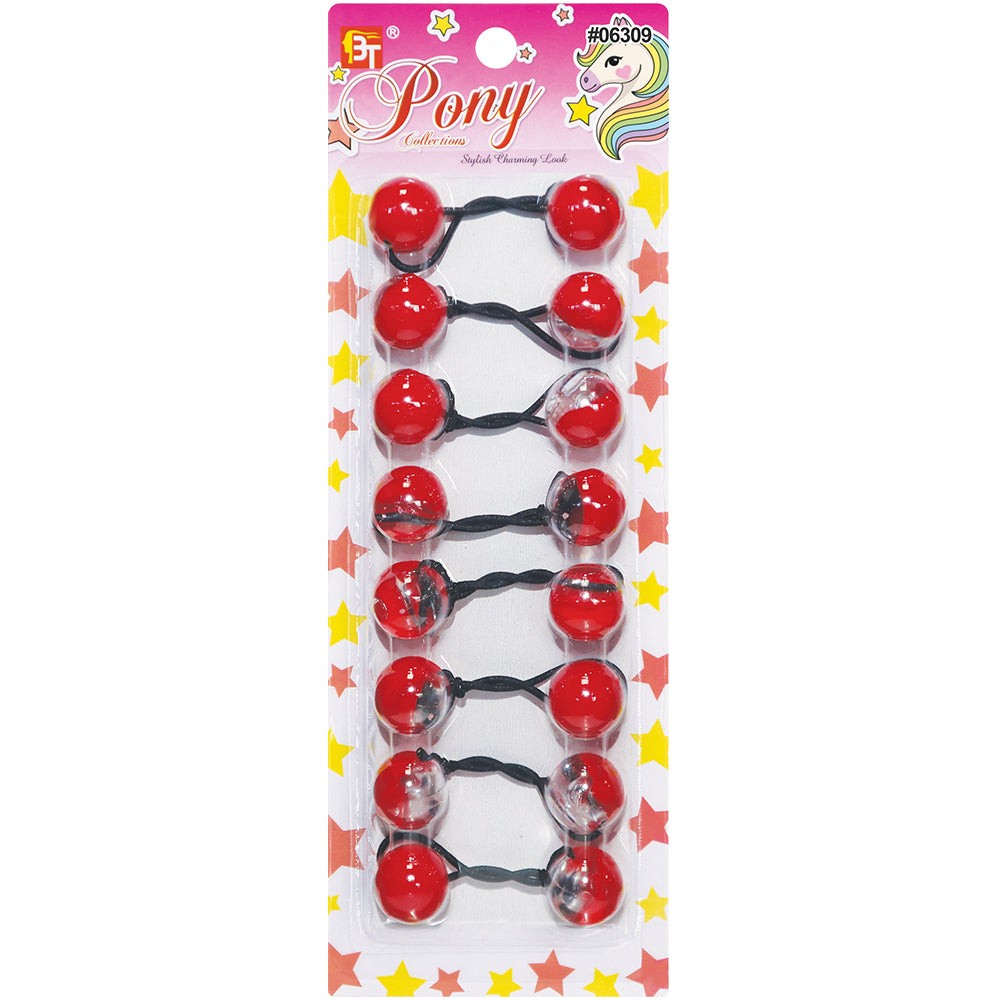 8PCS CLEAR TWO TONE PONYTAIL HOLDER 20MM