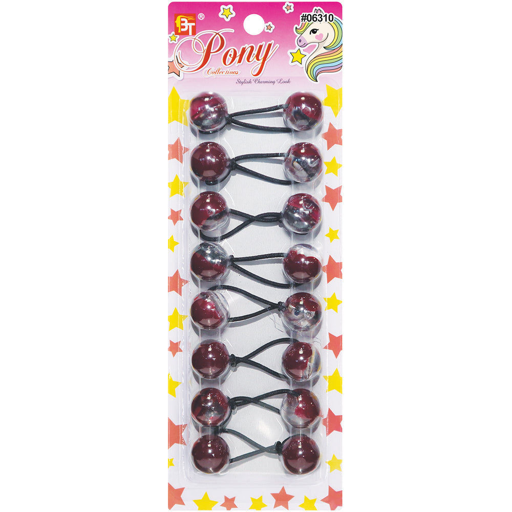 8PCS CLEAR TWO TONE PONYTAIL HOLDER 20MM
