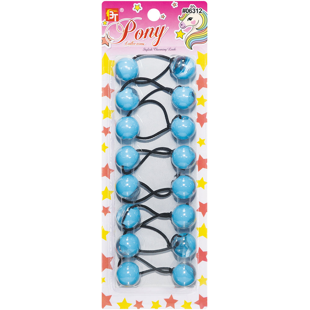 8PCS CLEAR TWO TONE PONYTAIL HOLDER 20MM