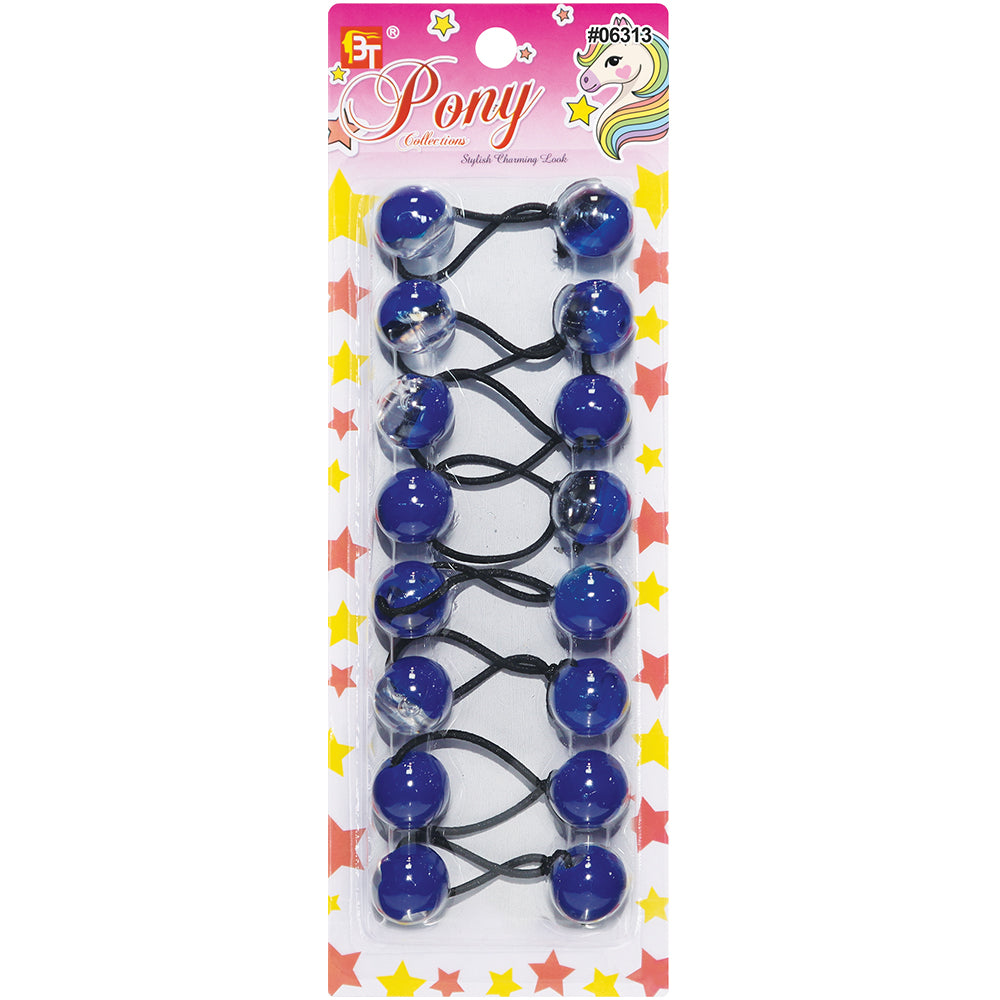 8PCS CLEAR TWO TONE PONYTAIL HOLDER 20MM