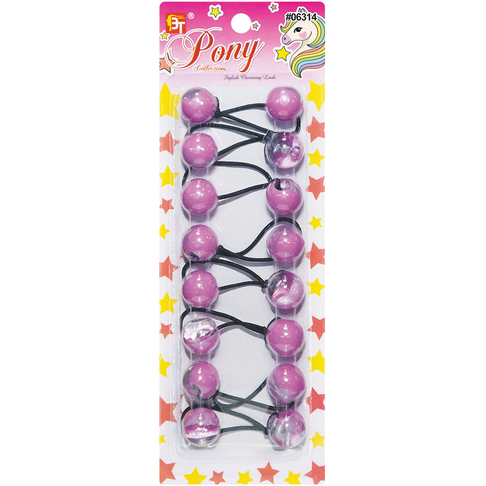 8PCS CLEAR TWO TONE PONYTAIL HOLDER 20MM