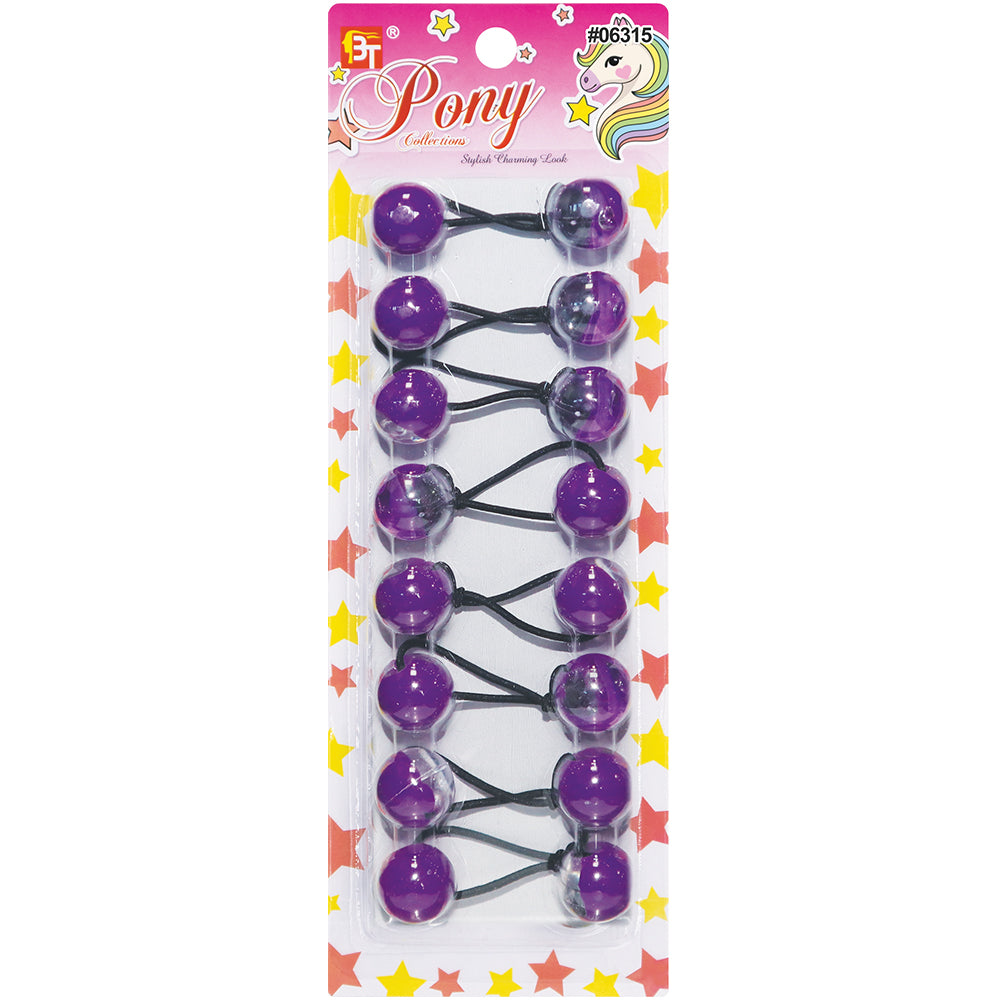 8PCS CLEAR TWO TONE PONYTAIL HOLDER 20MM
