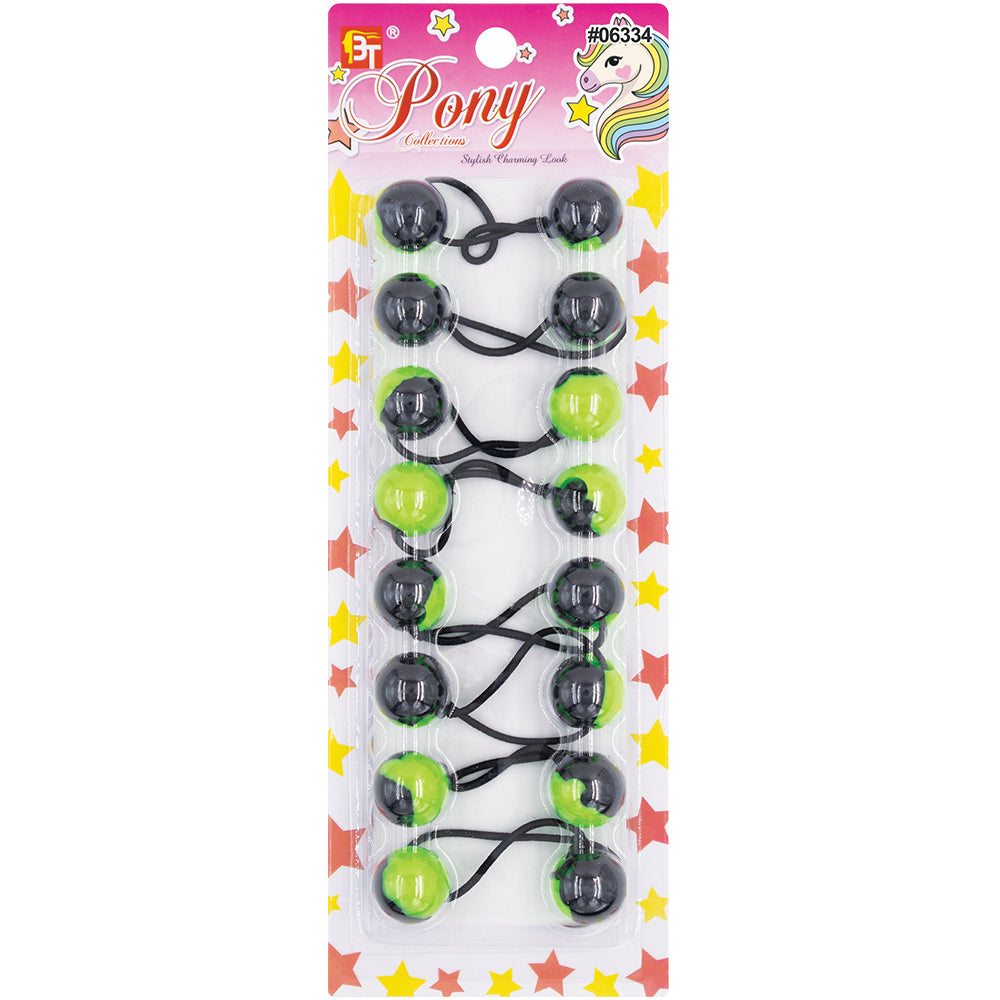 8PCS BLACK TWO TONE PONYTAIL HOLDER 20MM