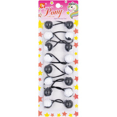 8PCS WHITE TWO TONE PONYTAIL HOLDER 20MM