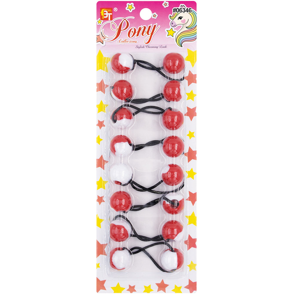 8PCS WHITE TWO TONE PONYTAIL HOLDER 20MM