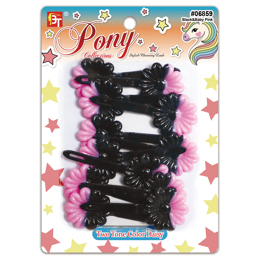 BARRETTES BLACK TWO TONE COLOR DAISY