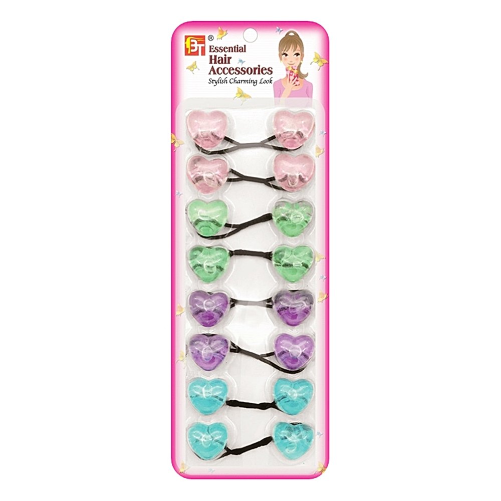 8PCS PONYTAIL HOLDERS HEART