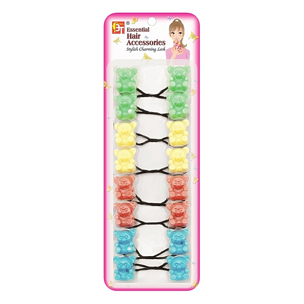 8PCS PONYTAIL HOLDERS TEDDY BEAR