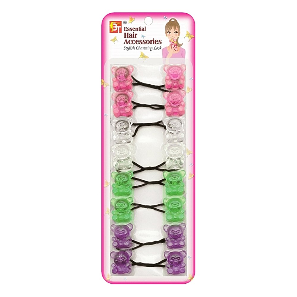 8PCS PONYTAIL HOLDERS TEDDY BEAR