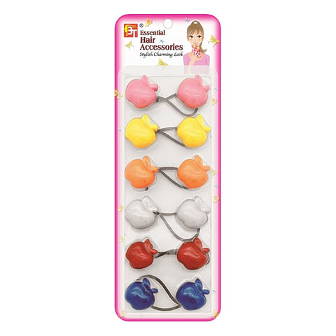 6PCS PONYTAIL HOLDERS APPLE
