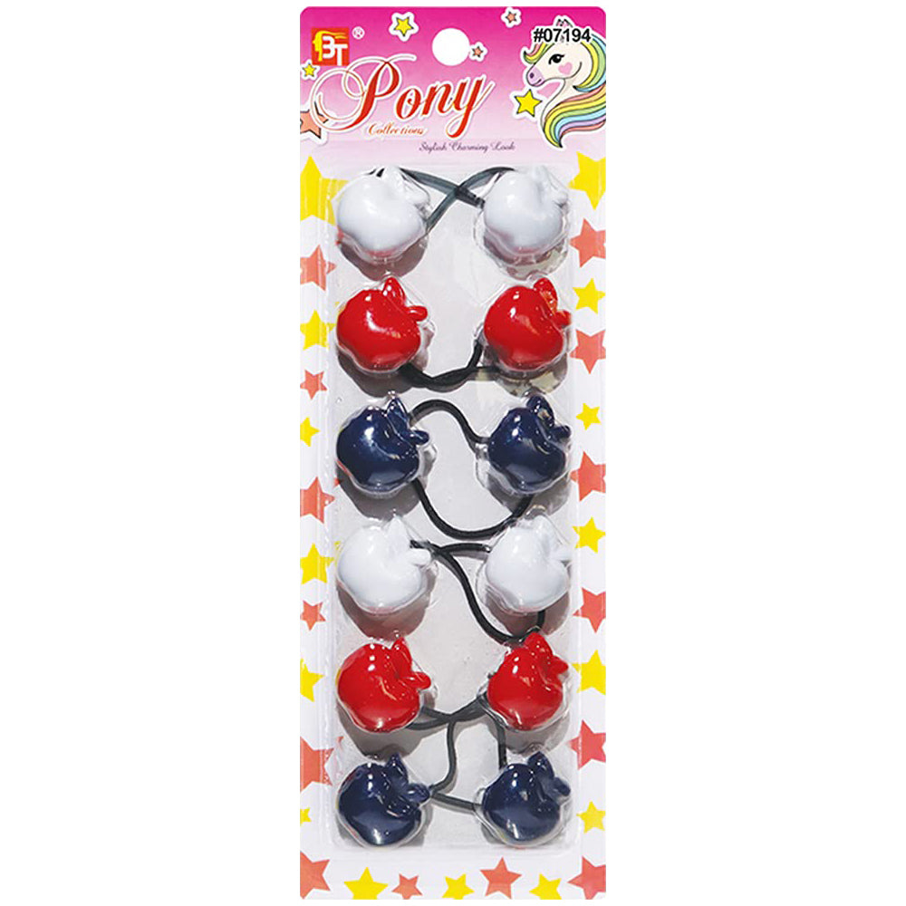 6PCS PONYTAIL HOLDERS APPLE