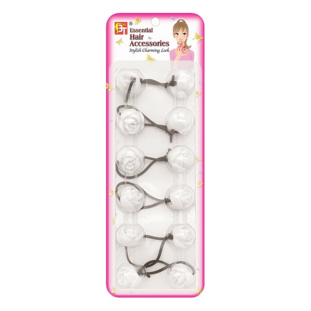 6PCS PONYTAIL HOLDERS ROSE