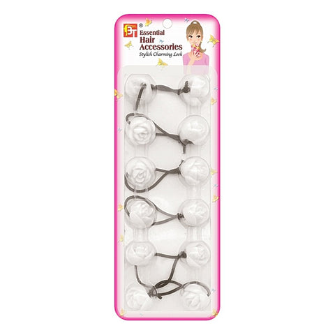 6PCS PONYTAIL HOLDERS ROSE