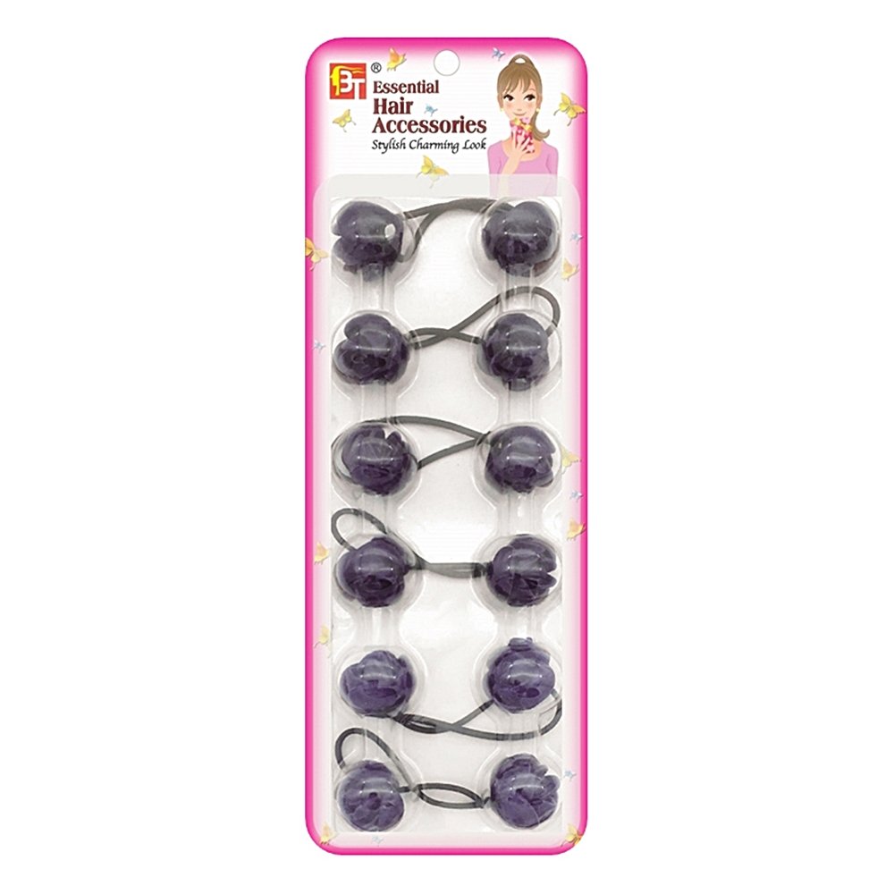 6PCS PONYTAIL HOLDERS ROSE