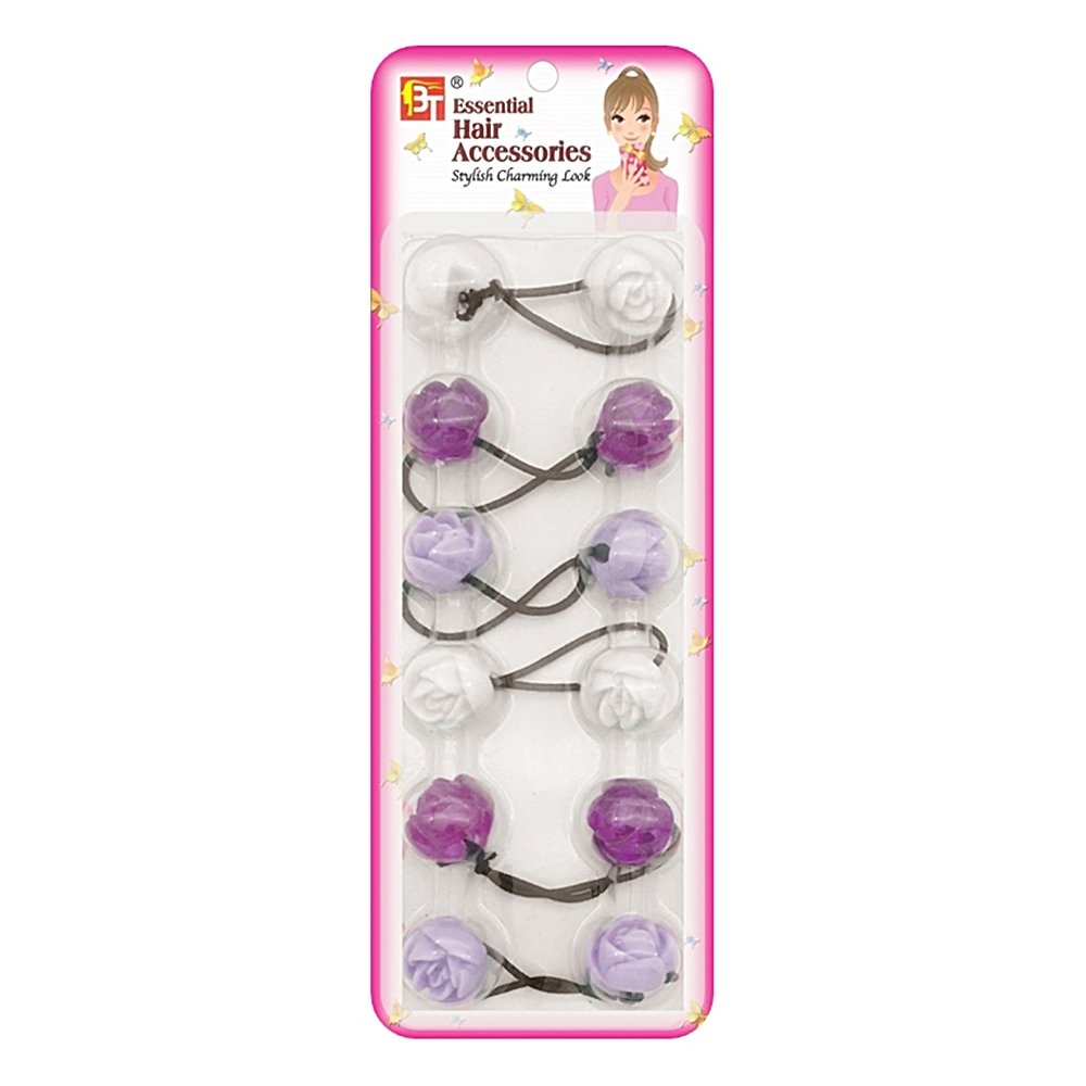 6PCS PONYTAIL HOLDERS ROSE