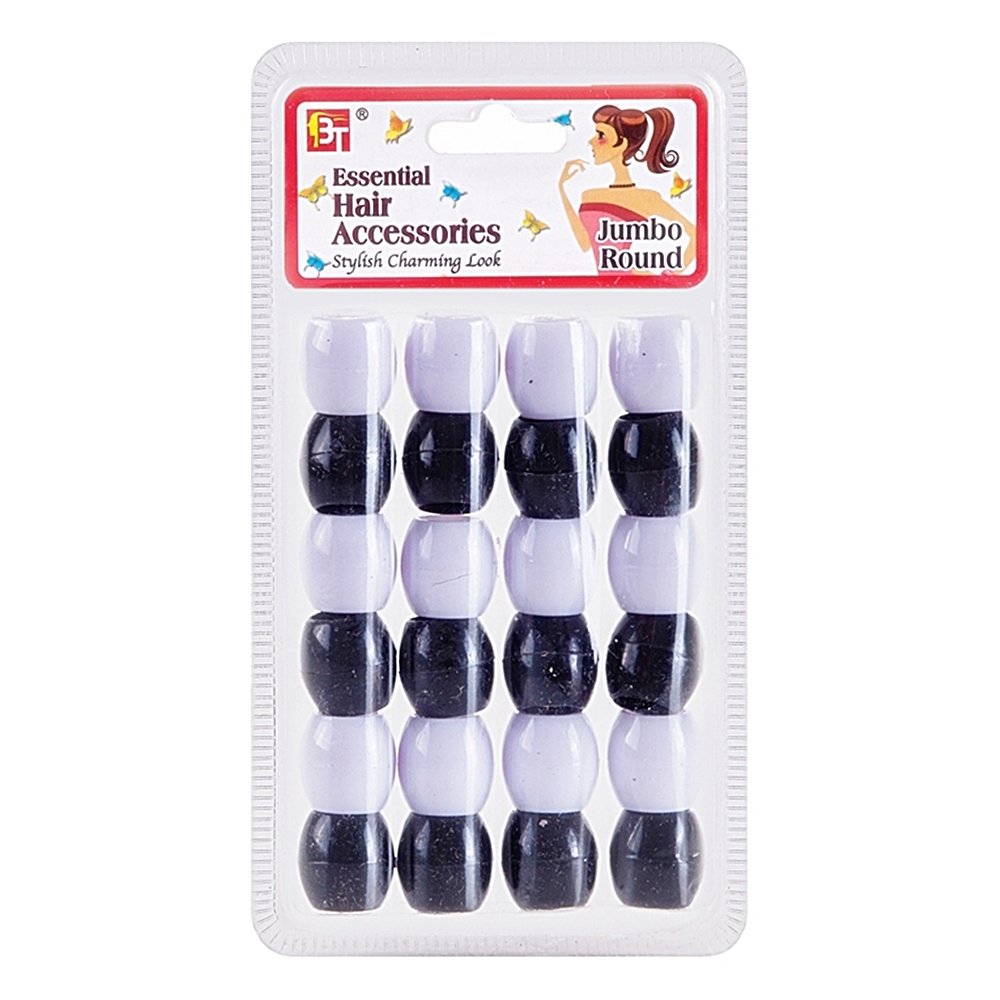 JUMBO 9mm HOLE ROUND BEADS 24PCS