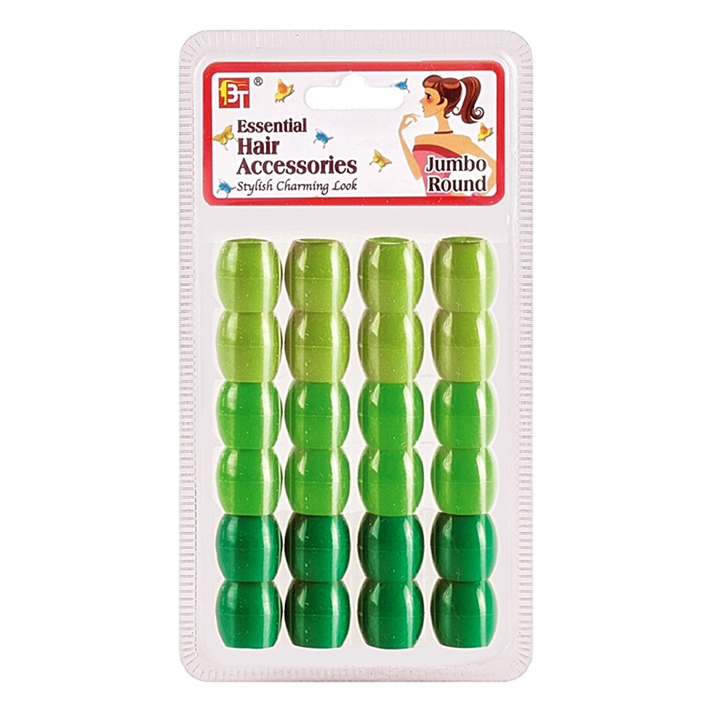 JUMBO 9mm HOLE ROUND BEADS 24PCS