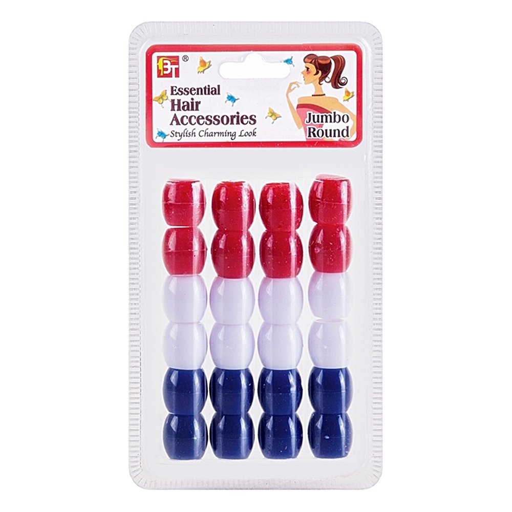 JUMBO 9mm HOLE ROUND BEADS 24PCS