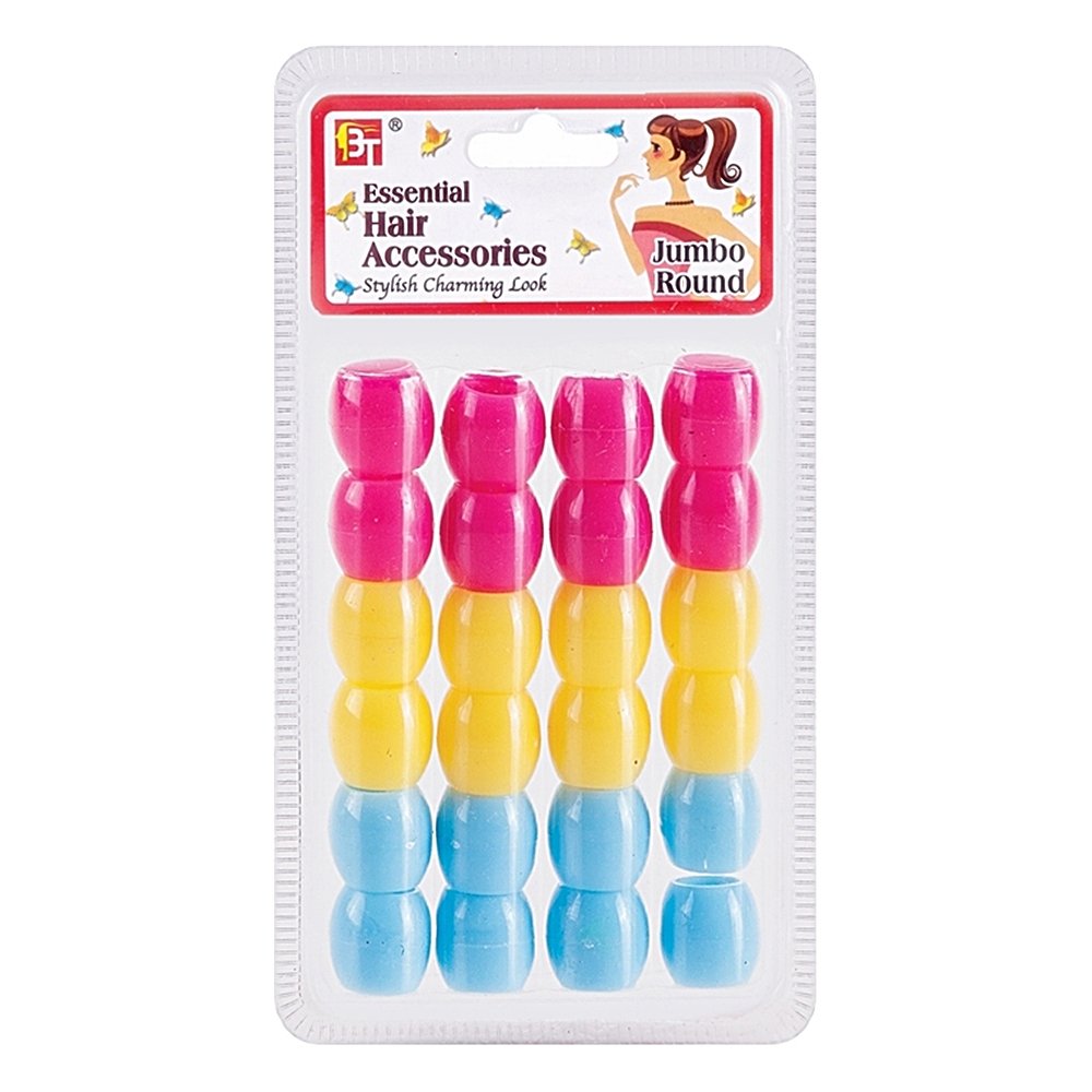 JUMBO 9mm HOLE ROUND BEADS 24PCS