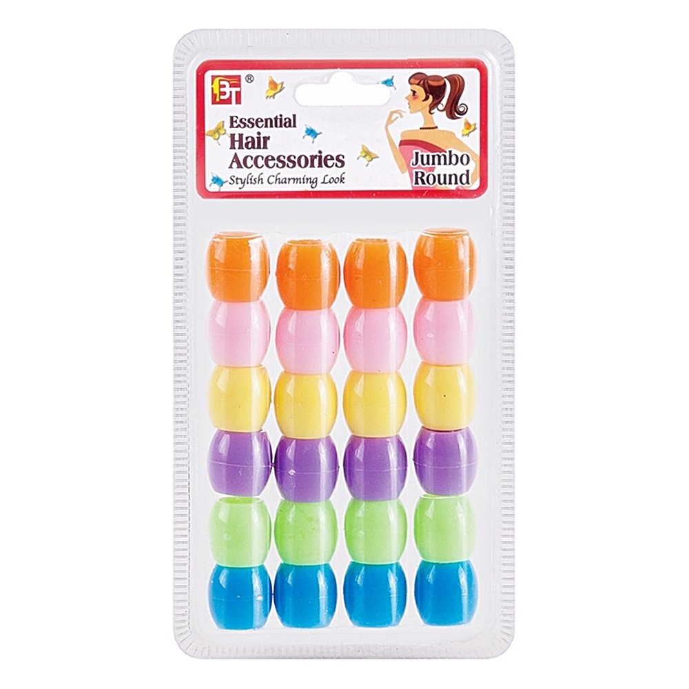 JUMBO 9mm HOLE ROUND BEADS 24PCS