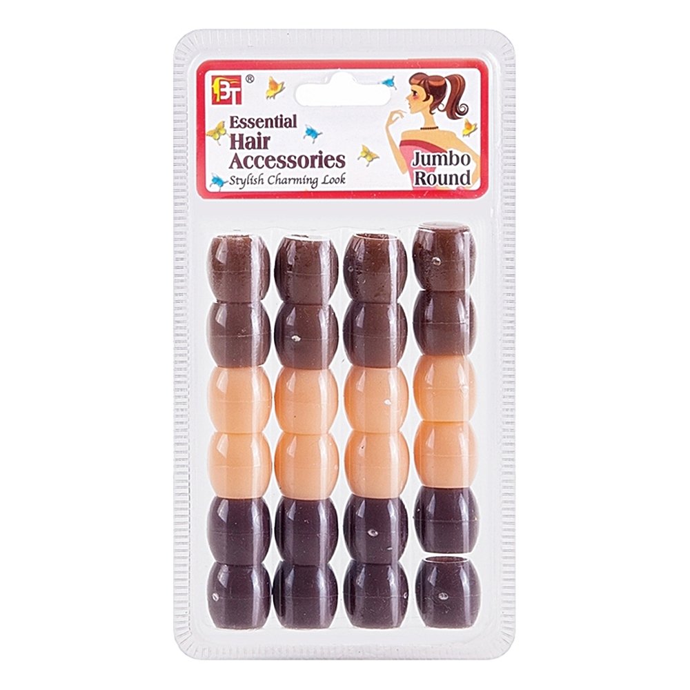 JUMBO 9mm HOLE ROUND BEADS 24PCS