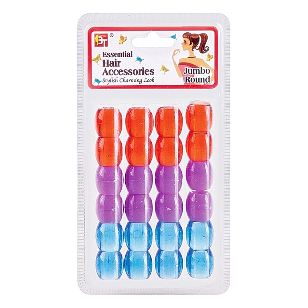 JUMBO 9mm HOLE ROUND BEADS 24PCS