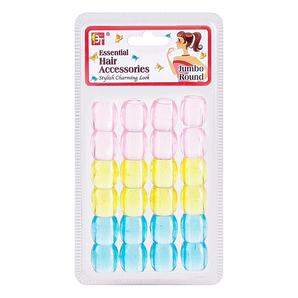 JUMBO 9mm HOLE ROUND BEADS 24PCS