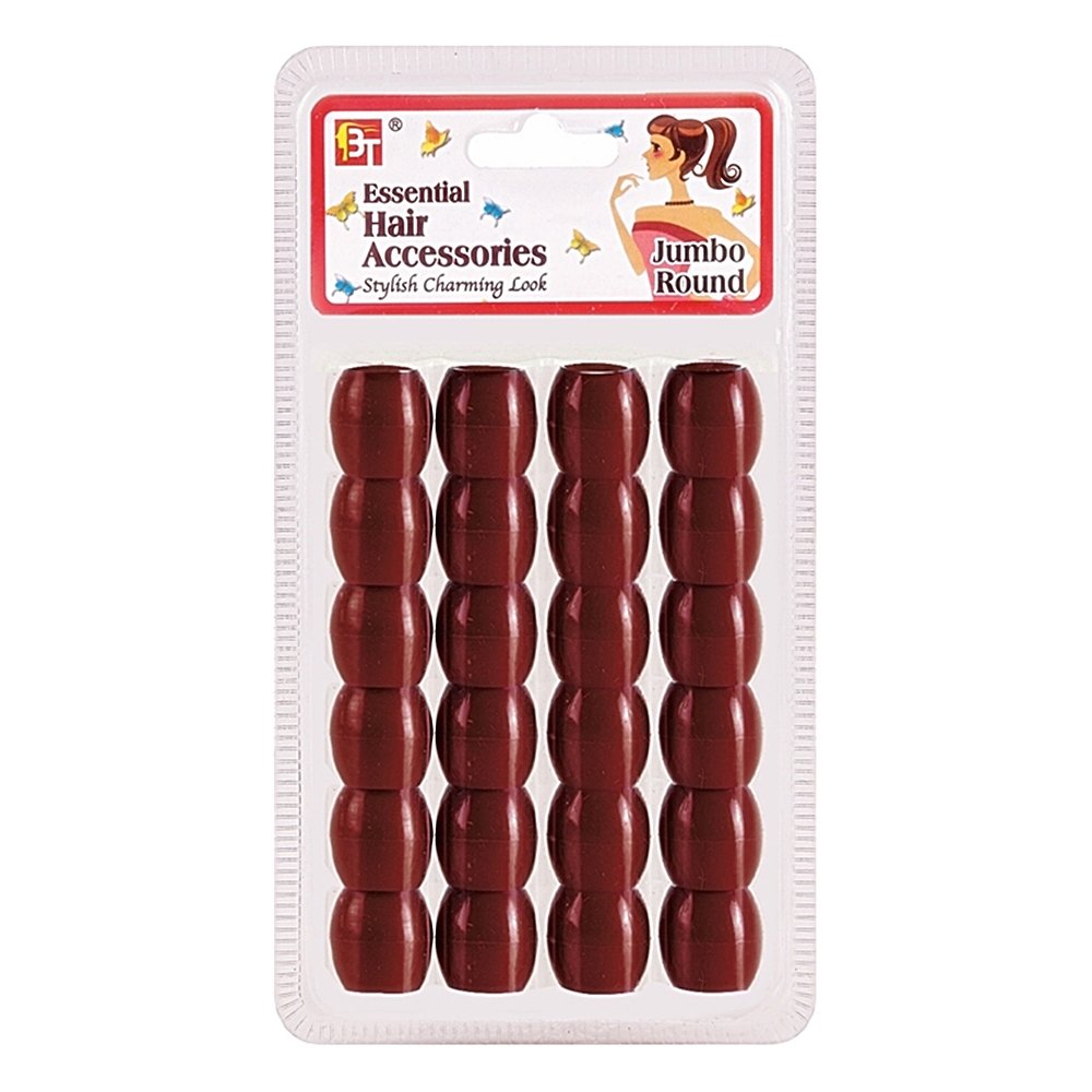JUMBO 9mm HOLE ROUND BEADS 24PCS